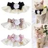 Cão vestuário pet cachecol acessórios saliva toalha gato colar neckerchief filhote de cachorro string bib pérola colar laço bowknot