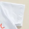 Zestawy odzieżowe leśne Champswiin Toddler Baby Girl Letni strój list Drukuj koszulki z krótkim rękawem Topy i spodenki