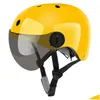 Skate Équipement de protection réglable enfants casque de cyclisme hommes femmes moto équitation scooter sécurité vélo avec pare-soleil lentille goutte livraison Dhk3D