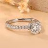 Anéis de cluster Moissanite para mulheres laboratório diamante anel de noivado redondo corte 1.5ct 925 prata esterlina d cor vvs1 casamento bandas jóias