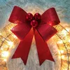 Decorative Flowers Lighted Christmas Wreath With 18.5'' 400LT Warm White LED Metal Lights Frame Covered Champagne Glittering Sequins