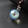 Chaînes colorées mode ciel étoilé boule de verre espace univers collier pour femmes hommes galaxie système solaire pendentif bijoux cadeaux