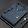 Summer polos men short sleeved t-shirt middle-aged tee young male crown lapel shirt trendy business interview top embroidery