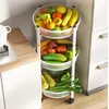 Kök förvaring cyklon hyllor golv flerskikts frukt- och grönsakskorgar snacks vardagsrum multifunktionell låda vagn