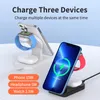 Chargeur sans fil magnétique 3 en 1 15W, adapté aux écouteurs de montre iPhone, support de bureau à charge rapide