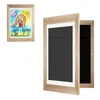 Frames Wooden Painting Paper Storage Frame Interchangeable Flip 3D Picture Box Front Opening Home Decor For Household Office