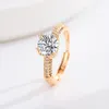 Klasyczna moda 18-karatowa złoto Dolone D Color Moissanite Pierścień Szampan Gold Zetk cyrkon Flash Diamond Pierścień dla kobiet