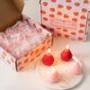 9 pezzi/set candele aromatiche decorative alla fragola candela profumata alla cera di soia per confezione regalo candela nuziale di compleanno