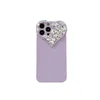 Luxury Bling Diamond 3D Flower Case för iPhone 15 14 Pro Max 13 12 11 XR 15Pro 14Pro 15Plus Shinny Hard PC Akryl Rhinestone Love Heart Women Phone Back Back