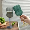 Wine Glasses Cute colored glass cup mat glass cup blow molded irregular wave milk cup high borosilicate heat-resistant cocktail red wine glass L240323