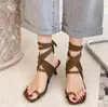 Kvinnors högklackade sandaler Solid mocka remsandaler Lace-up High Heels Summer Women's Stilettos Wedding Party High Heels