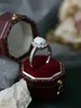Clusterringen "Puur 925 zilver met opaal" Ring Eenvoudig Eivormig Voor mannen en vrouwen Mode Creatief ontwerp Vintage chique stijl