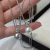 Collana girocollo in argento sterling di alta qualità con perle e catena clavicola, collana di lusso leggera