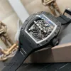 RM Reloj de pulsera Reloj de pulsera de diamantes Reloj funcional Edición limitada Reloj mecánico manual de fibra de carbono Rm055 Reloj de lujo Reloj de pulsera individual
