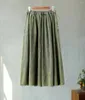 Pantalon femme Vintage jambe large lin vert en détresse femmes Style chinois grande taille taille élastique pantalon décontracté ample