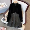 Casual Dresses Plus Size 4XL Women Dress 2024 Autumn Winter French Velvet Fashion Spring Black Loose Long Sleeve Vestidos Tops Female