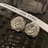 Lovely pretty rose flower fashion designer stud earrings shiny diamond crystal zirconia earrings jewelry for woman girls