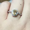 Anéis de cluster 1 anel 925 prata esterlina natural citrino anel ajustável para mulheres presente pedra tamanho aproximadamente 5/7mm