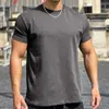 Muscle Exercise Loose Cotton Fitness Short Mens Basketball Autumn Running Training Elastic Sports T-shirt Round Neck