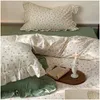 Ensembles de literie Petit frais Accueil Double couche Fil Fragmenté Fleur Coton Drap de lit et couette ER Drop Livraison Jardin Textiles Fournitures DH9XK