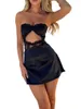 Vestidos casuais mulheres Y2K Strapless Tube Mini Dress