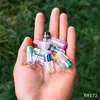 Bärbar mini tom gelatinkapslar med metallkapslar Plastlåda Akrylflaskor Hållare Piller Fall Dabber Vax Tobak Container Medicine Box Jars Herb