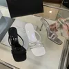 Chinelos strass mulheres slides verão fora mules sapatos stiletto fino salto alto preto prata w