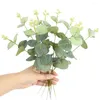 Bouquet de fleurs décoratives d'eucalyptus, branches de plantes artificielles en plastique, fausses plantes, décoration bricolage, tiges vertes We J6N7
