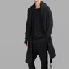 Men's Hoodies Coat Fall Winter Loose Medium Long Hoodie Cloak Casual Windbreaker Large Size Black Stage Gothic Hip Hop