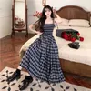 Casual Dresses Homecoming Summer Slip Dress Women Pink Plaid Stripes Midi är elegant och sofistikerad lång kjol Fairycore