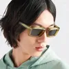 Солнцезащитные очки 2024, винтажная маленькая оправа, женские модные трендовые очки в стиле стимпанк, мужские прямоугольные очки в стиле панк UV400