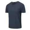 Esportes de manga curta masculino em torno do pescoço secagem rápida respirável treinamento fitness casual manga curta camiseta