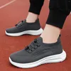 Casual Shoes Fashion Men Sports Flat Soft Bottom Mesh Breathable Knitting Sock Sneaker Elastic Lace Up Slip On Solid Color Mens