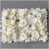 Decorative Flowers Wreaths 3D Silk Rose Flower Backdrop Decoration Artificial Wall Panel For Home Decor Baby Shower Backdrops Drop Del Otvyh