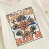 Conjuntos de roupas da criança do bebê menina verão roupa manga curta camiseta topos floral queimado calças boho roupas vintage conjunto 6m-4t