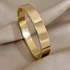 Bangle DODOHAO 8mm 10mm 1PC Simple Punk Wide Stainless Steel Bracelet For Women Men Classic Gold Silver Color Plain Bangles