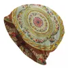 Basker antik bohemia floral franska aubusson motorhuv hatt stickade hattar mode unisex vintage europe vinter varma skallies mössor mössor