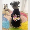 Hundkläddesignerkläder märke mjuk bekväm bomullst-shirt med klassisk bokstavsmönster sommarväst tee skjorta för små hundar ch otbno