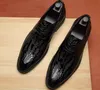 Fashion Business Designer Men Suit Party Wedding Dress Shoes Casual Loafers Genuine Black Flats Pointed Toes Lace up For