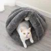 Mats Campo mascota gato suave nido tibio cama de lata cueva saco mechón de dormir mecheo de la almohadilla de la almohadilla del invierno