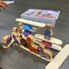 Apilamiento de juguetes de anidación de la clasificación Montessori Wooden Balance para niños Educación Memoria de la forma del dinosaurio Juegos de apilamiento para preescolar 24323