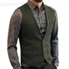 Gilet da uomo Gilet a spina di pesce Gilet con scollo a V Abito formale da lavoro Gilet per matrimonio o smokingA