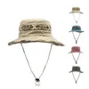 Wide Brim Hats Bucket Hats 2024 Outdoor Fisherman Hat Mens and Womens Summer Wide Brown Bucket Hat Sunscreen Sun Hat Fishing Hiking Hat Cotton Plated Panama Hat 24323