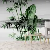 Wallpapers Removable Peel And Stick Accept For Bedroom Walls Bamboo Green Nature Drawing TV Wall Papers Home Decor Mural Panels