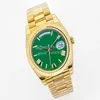 Men's Green Watches For Men Watch Yellow Gold Automatic 2813 Movement BP Blue White Dial Day Time Date Sapphire Crystal BPF M325x