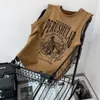 Daim américain rétro sans manches t-shirt hommes été lâche ruffian beau ins tendance gilet étudiant haut y2k vêtements t-shirt hommes 240320