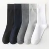 Мужские носки, 5 пар, мужские носки большого размера, однотонные, деловые, дышащие, износостойкие, с дезодорантом, удобные, средней длины, Meias, 44–50 евро