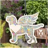 Décorations de jardin Memorial Pet Sunshine Catcher Wings Fenêtre Sun Light Dog Modeling Design Outil de décoration pour arbre mur Drop livrer Dhhin