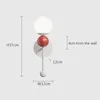 Wall Lamps Nordic LED Wood Lamp Modern Home Decoration Red Ball Sconces Bedroom Bedside Living Room Aisle Lighting Lights Lustre