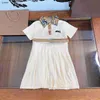 Projektant mody ubrania dziecięce sukienki dla dzieci spódnica z paskiem księżniczka rozmiar 110-160 cm haftowane logo dziecięce sukienka 24MAR